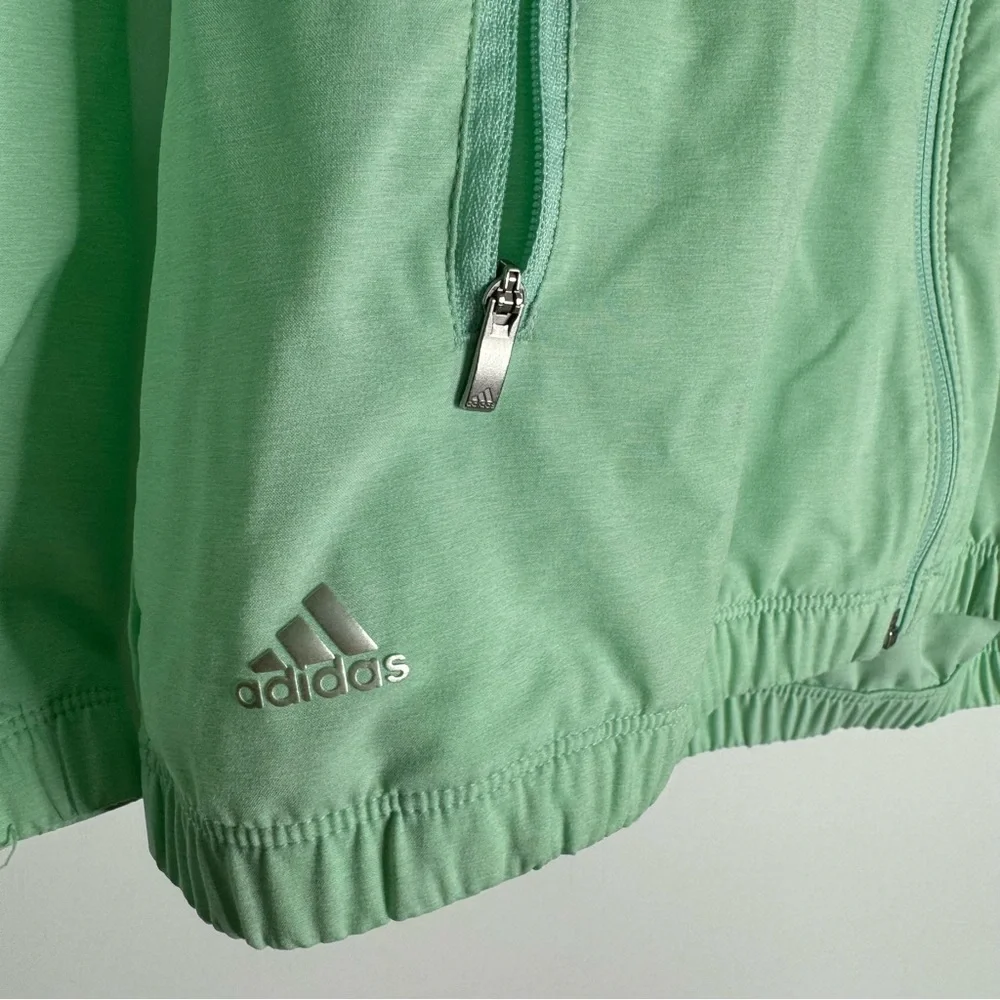 Adidas mint green full zip athletic jacket